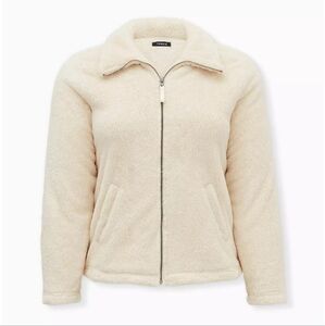 Torrid sherpa cream colored fuzzy/comfy teddy jacket womens size 3x